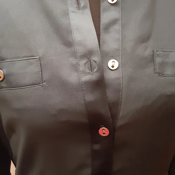 Pleated Teal Button-Up Dress - Picture 6 of 16